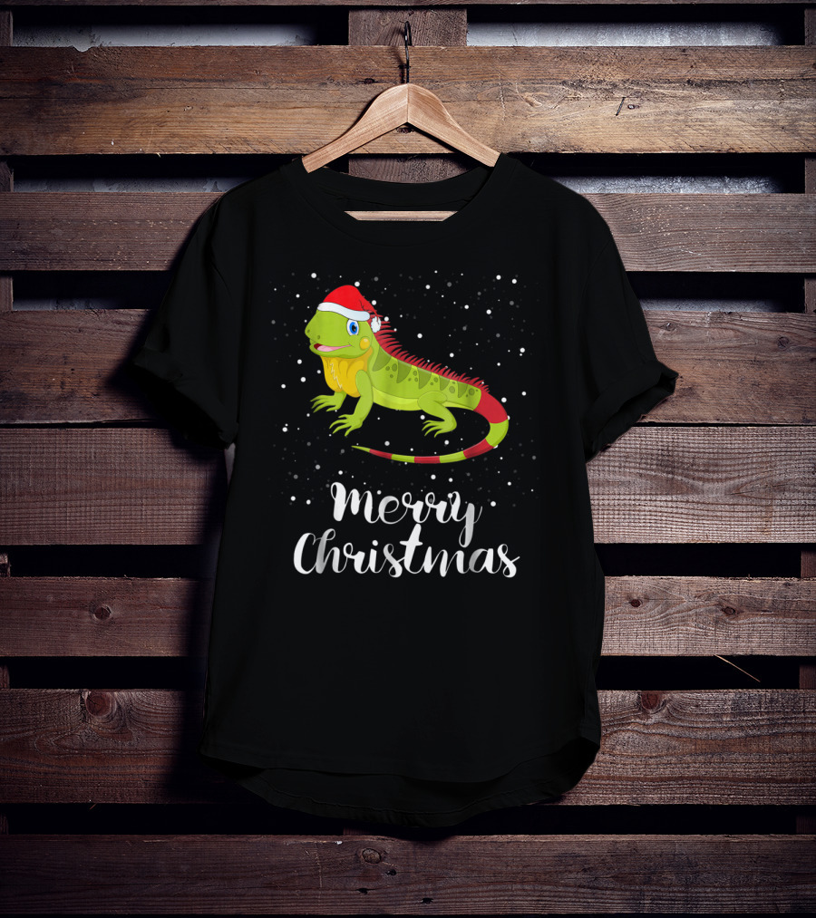 Merry Christmas Iguana Funny Family Matching Group T-Shirt