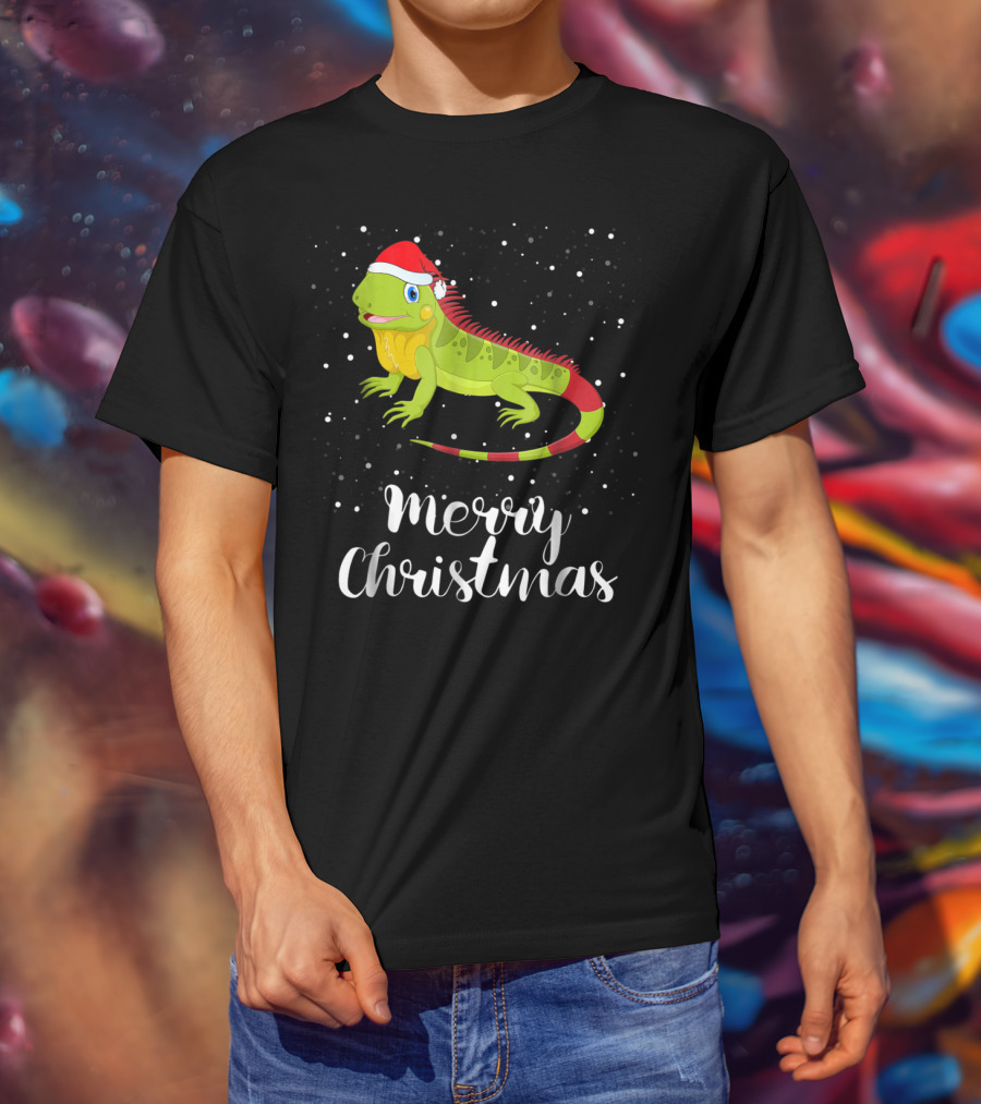 Merry Christmas Iguana Funny Family Matching Group T-Shirt