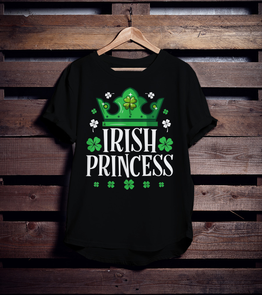 Irish Princess St Patricks Day Crown Shamrock T-Shirt