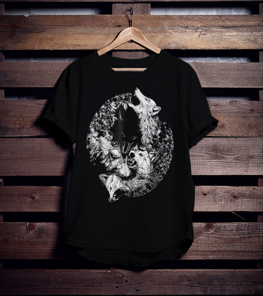 Loves Wolves Wild Wolf Howling Pack Nature Forest T-Shirt