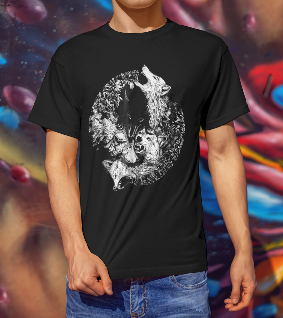 Loves Wolves Wild Wolf Howling Pack Nature Forest T-Shirt