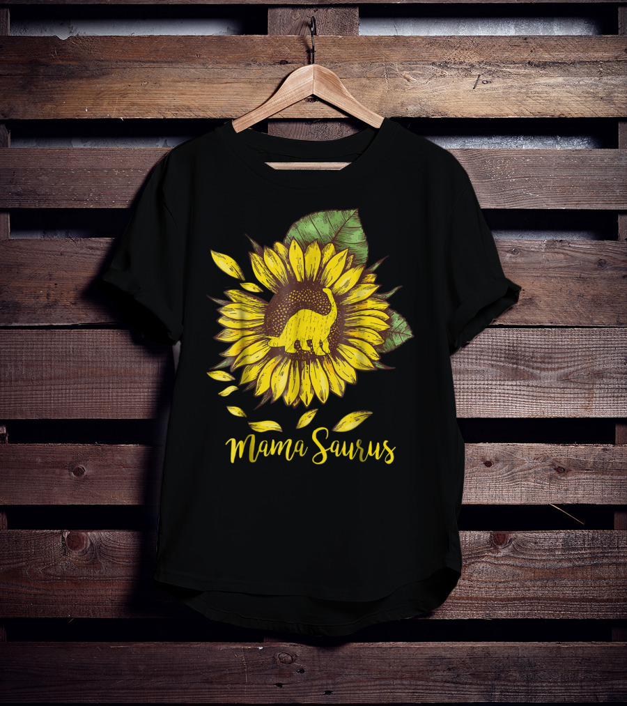 Mamasaurus Dinosaur Sunflower T-Shirt