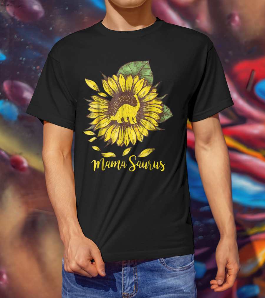 Mamasaurus Dinosaur Sunflower T-Shirt