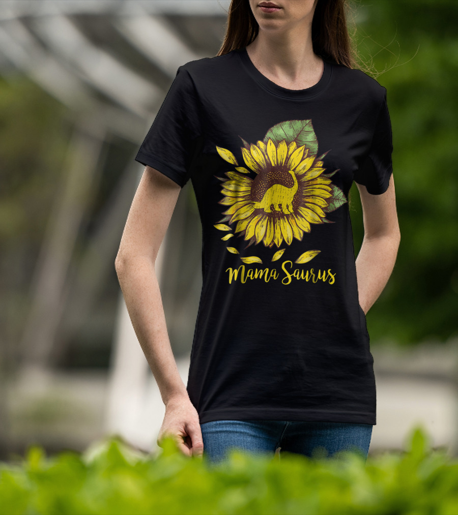 Mamasaurus Dinosaur Sunflower T-Shirt