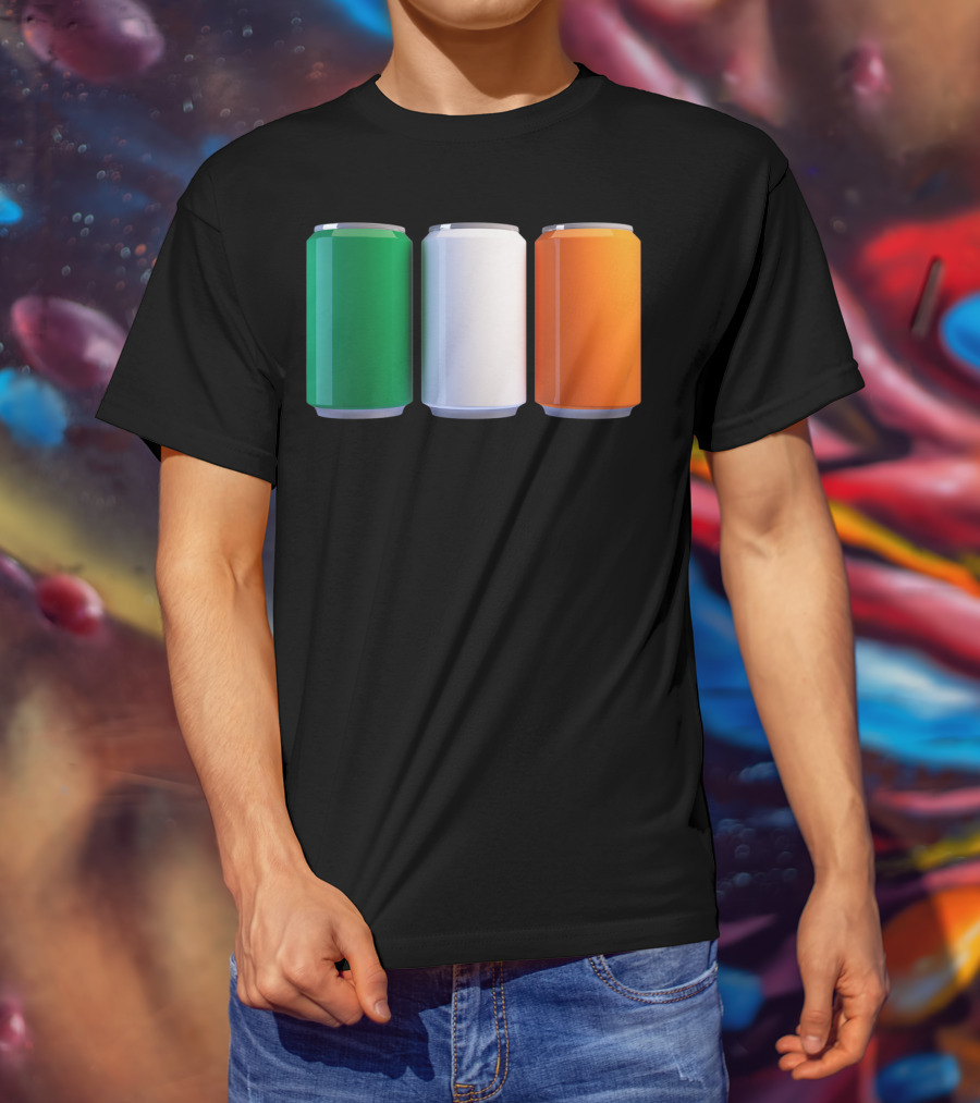 Irish Flag Beer Cans St Patrick's Day Ireland T-Shirt