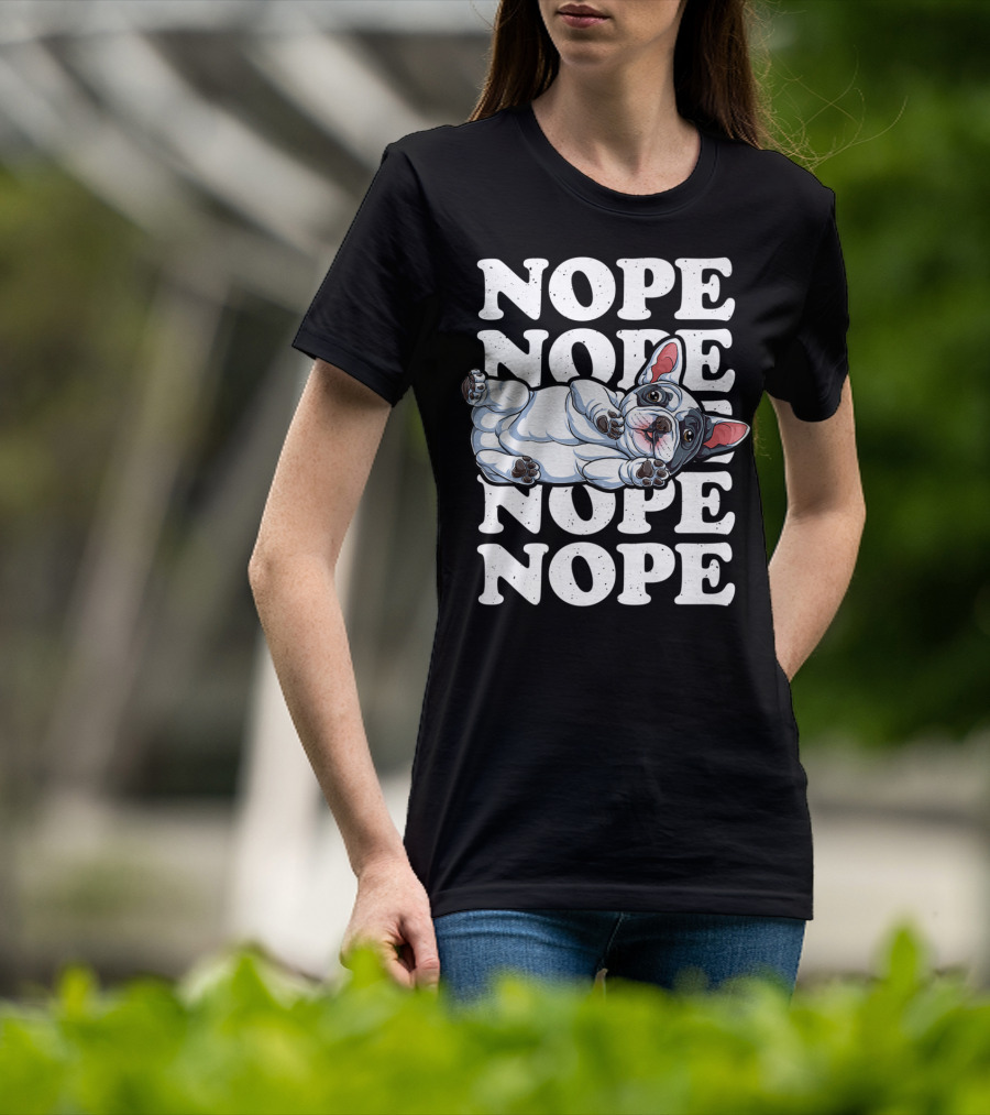 Nope Lazy French Bulldog Funny Dog Lover Men T-Shirt