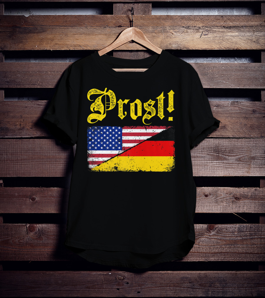 Prost German American Flag Oktoberfest T-Shirt