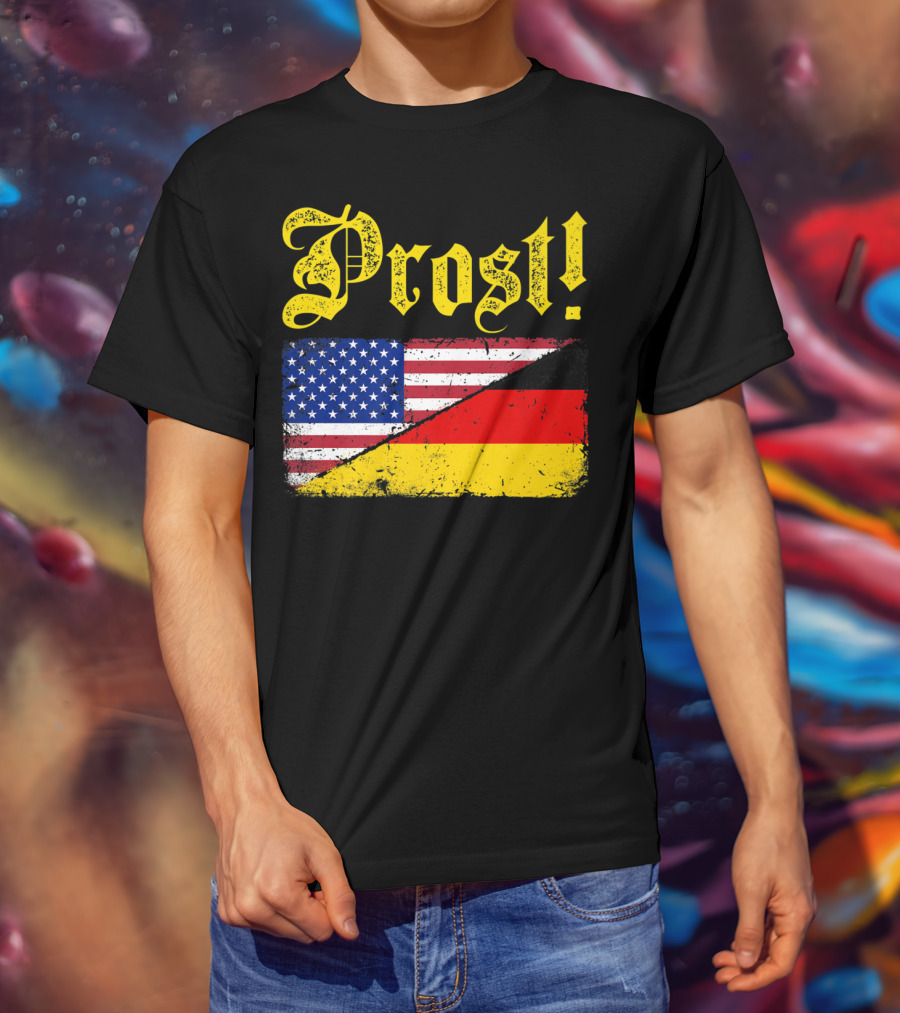 Prost German American Flag Oktoberfest T-Shirt