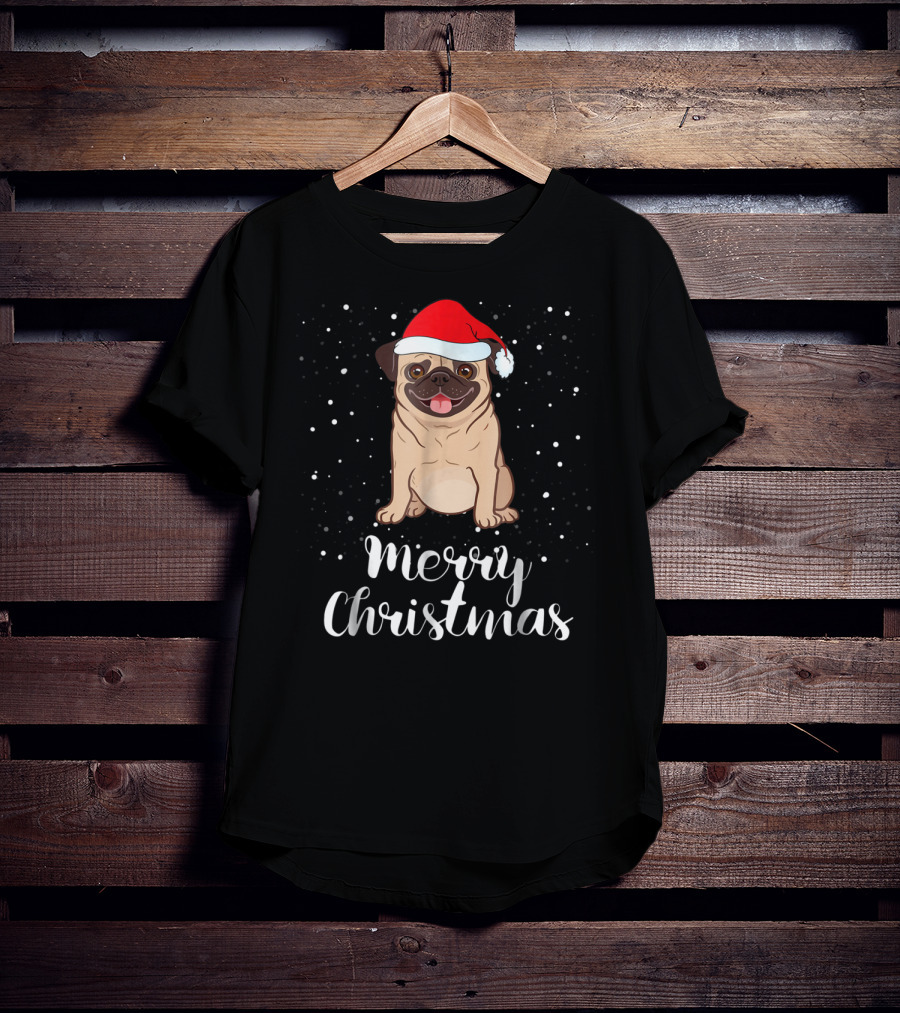 Merry Christmas Pug Funny Matching Family Group Holiday T-Shirt