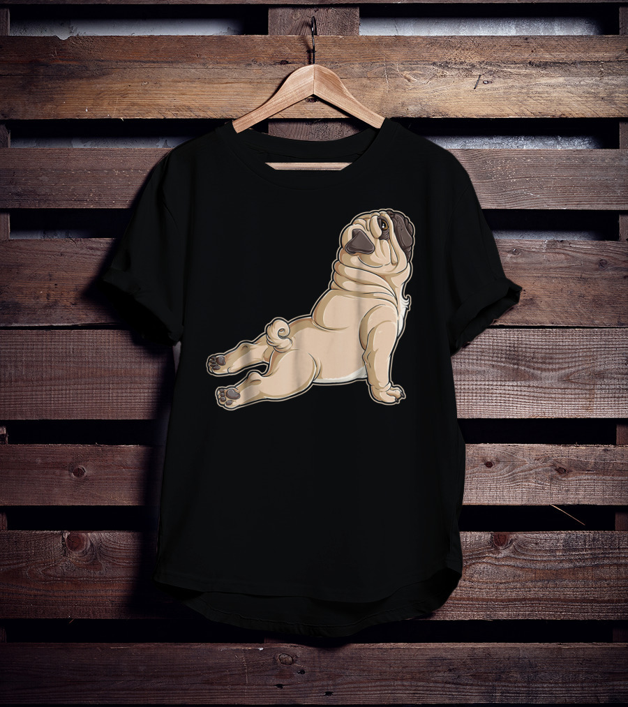 Pug Yoga Pose For Dog Lovers Puppy Funny T-Shirt