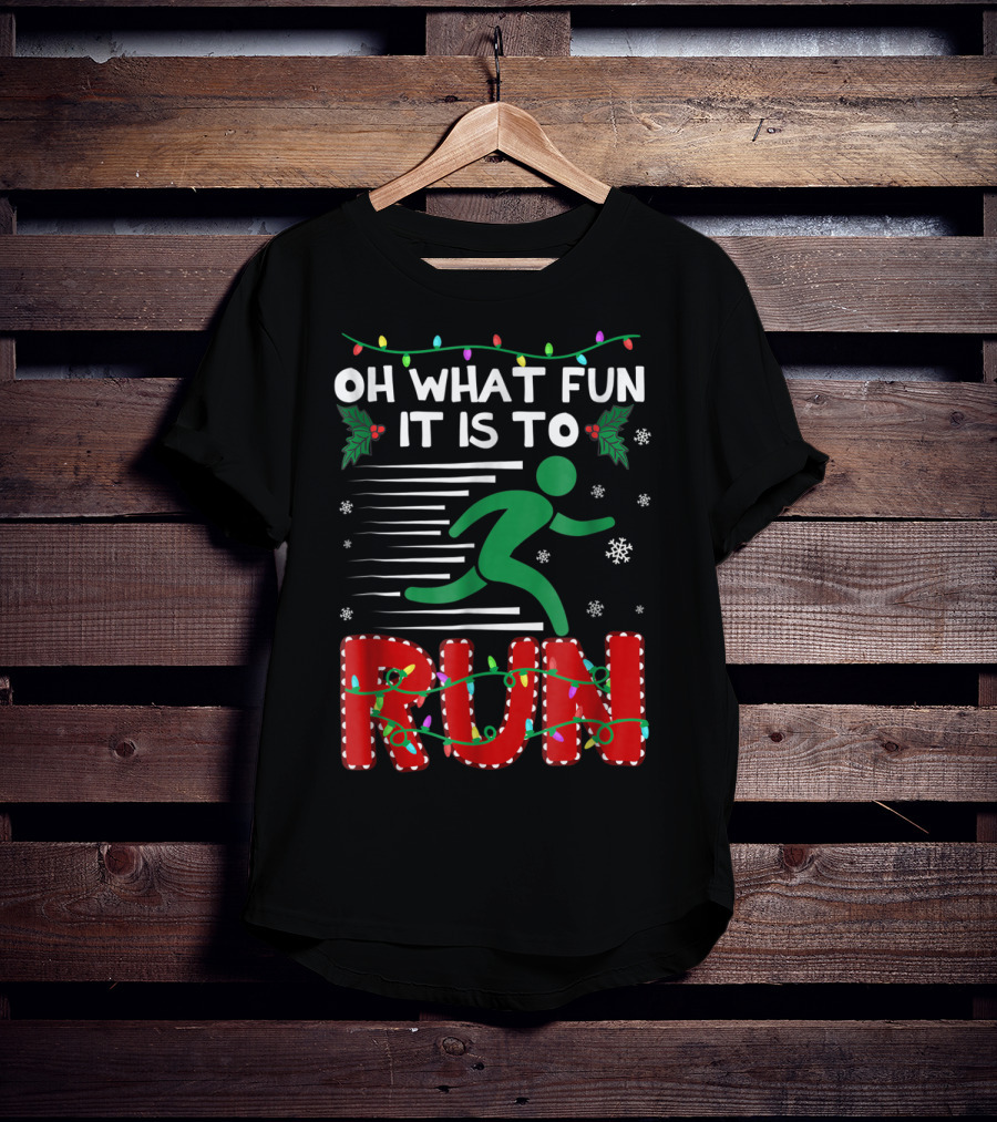 Oh What Fun It Is To Run Christmas Lights Snowflakes T-Shirt