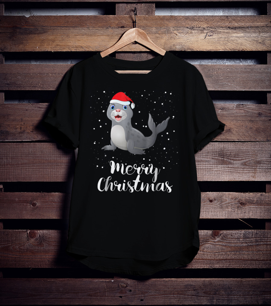 Seal Merry Christmas Funny Matching Family Group T-Shirt