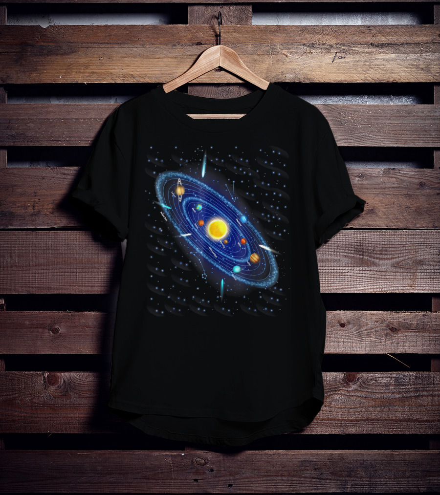 Solar System Awesome For Space Geeks Astronomy Planets Stars Orbits T-Shirt