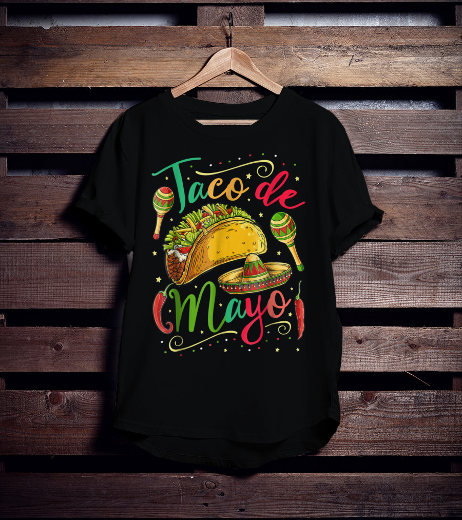 Taco De Mayo Cinco De Mayo Festive Maracas Sombrero Peppers T-Shirt