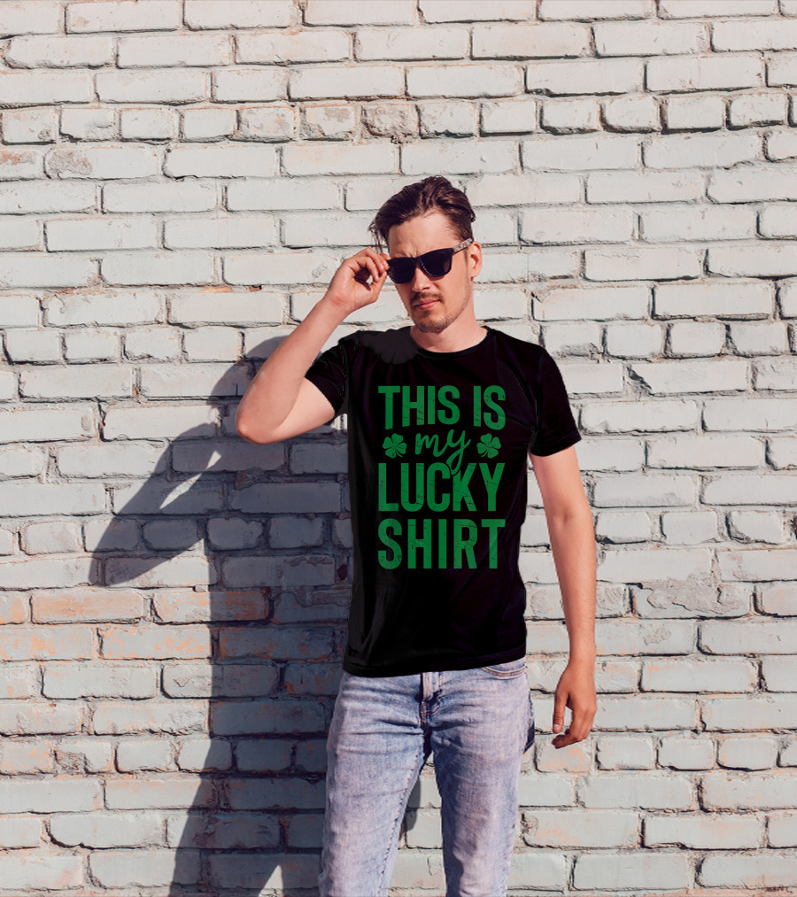 This Is My Lucky Shirt St Patricks Day Clover Women Men T-Shirt