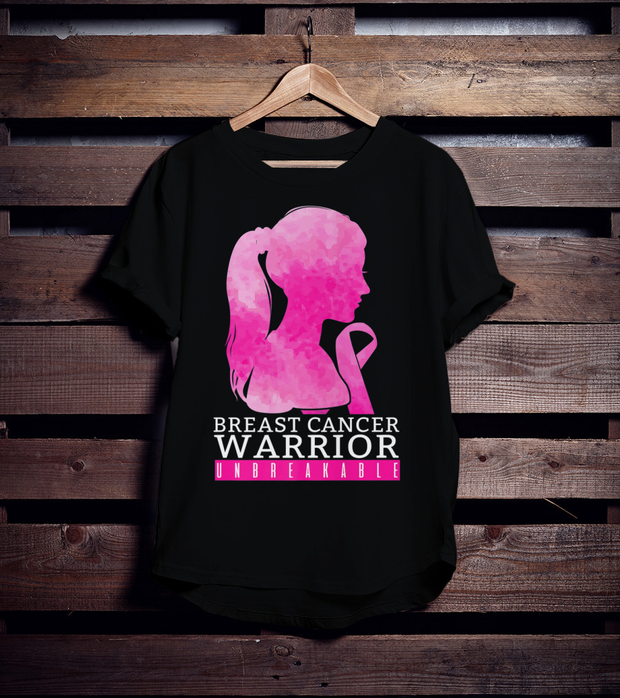 Breast Cancer Warrior Unbreakable Pink Ribbon T-Shirt