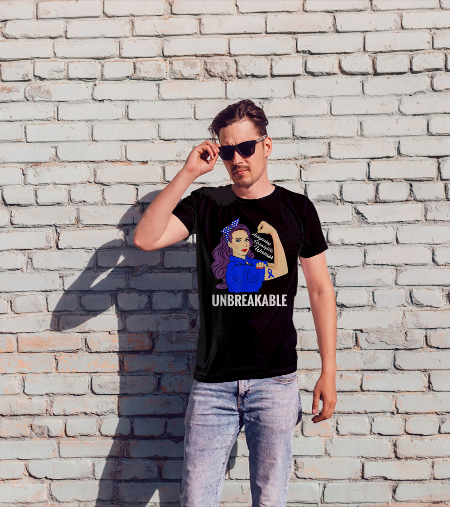Ankylosing Spondylitis Warrior Unbreakable Rosie The Riveter Symbolic Strength T-Shirt