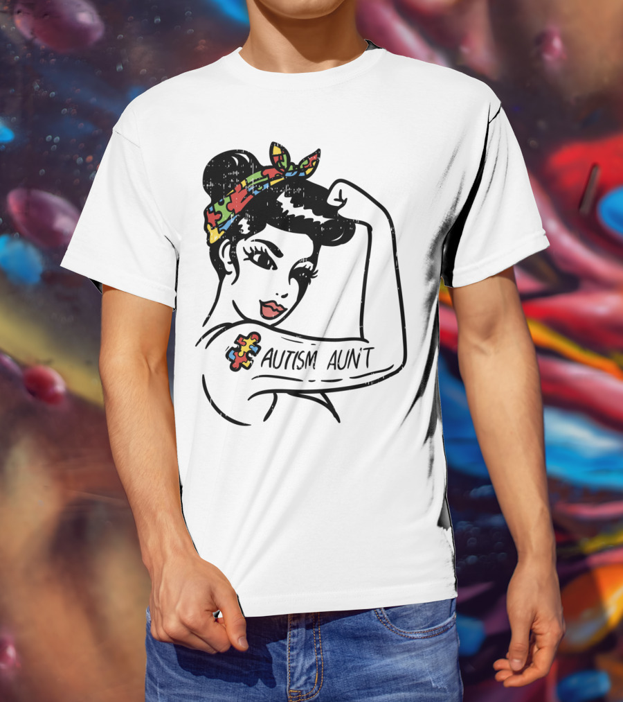 Autism Aunt Unbreakable Puzzle Piece Bandana Tattoo T-Shirt