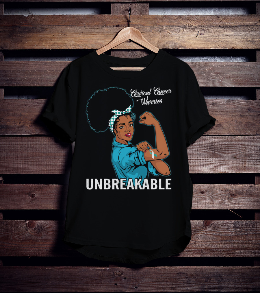 Unbreakable Black Women Cervical Cancer Warriors T-Shirt