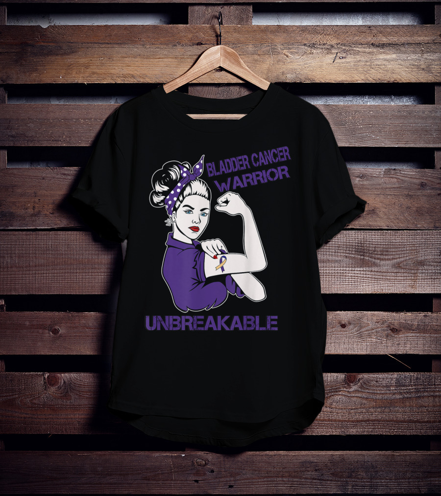 Bladder Cancer Warrior Unbreakable Strong Woman T-Shirt
