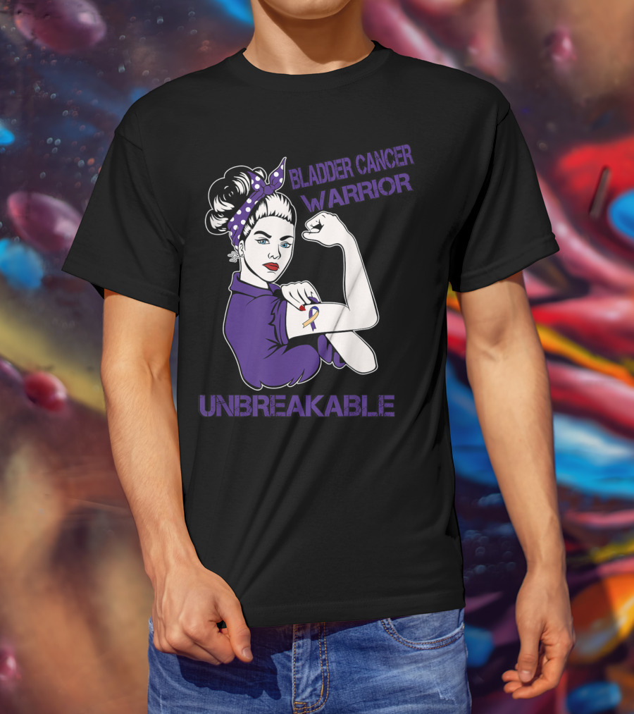 Bladder Cancer Warrior Unbreakable Strong Woman T-Shirt