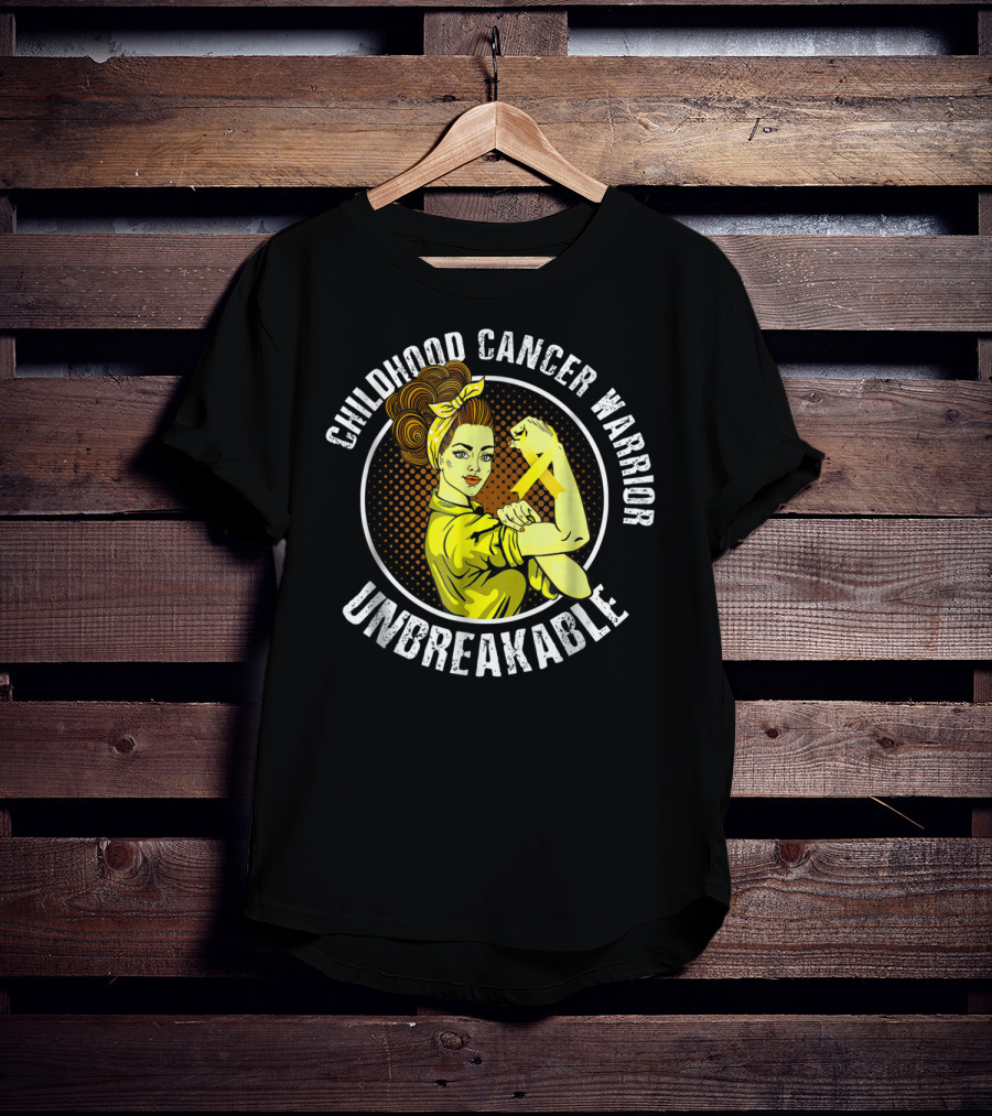 Childhood Cancer Warrior Unbreakable Rosie T-Shirt