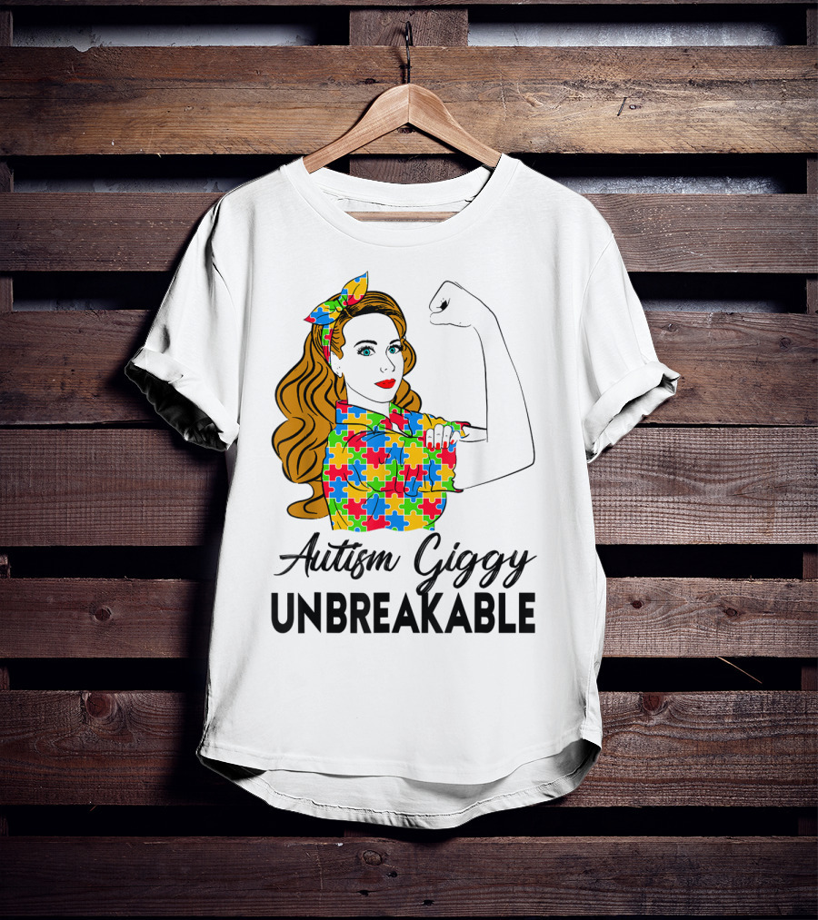 Autism Giggy Unbreakable Puzzle Piece Empowerment T-Shirt