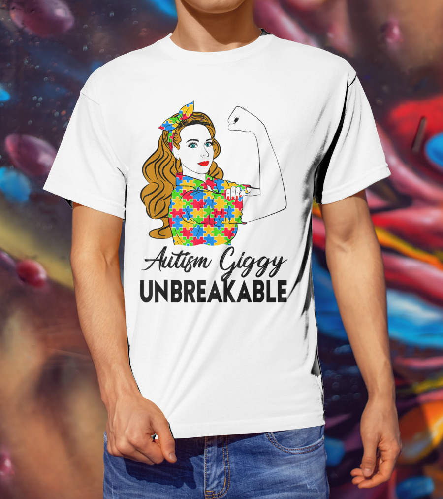 Autism Giggy Unbreakable Puzzle Piece Empowerment T-Shirt
