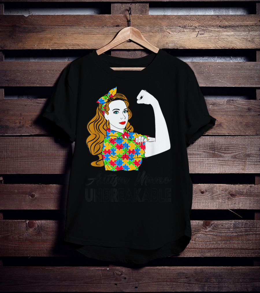 Autism Mamo Unbreakable Puzzle Piece Awareness T-Shirt