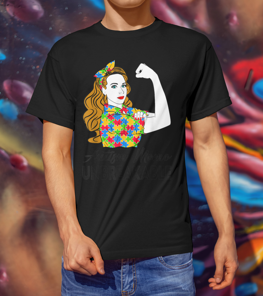 Autism Mamo Unbreakable Puzzle Piece Awareness T-Shirt