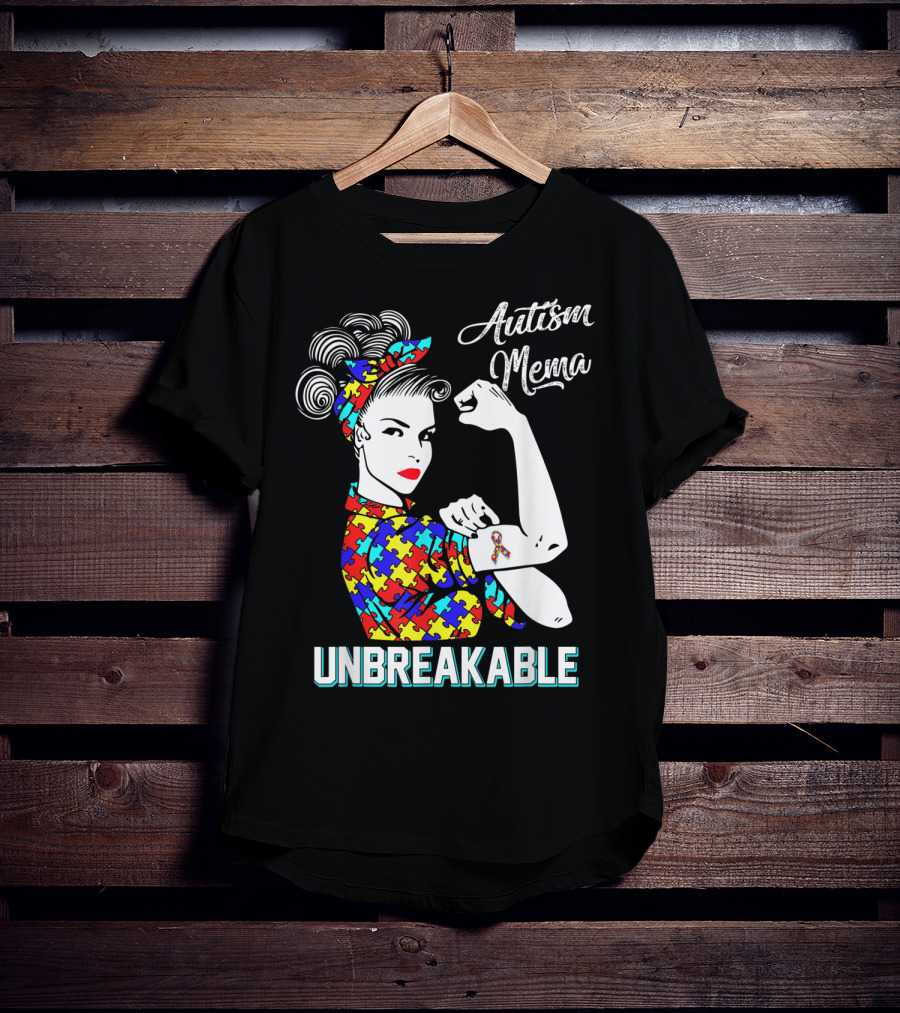 Autism Mema Unbreakable Puzzle Ribbon Awareness T-Shirt