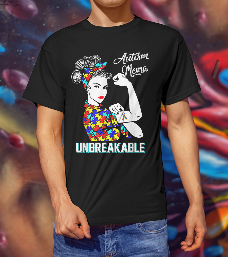 Autism Mema Unbreakable Puzzle Ribbon Awareness T-Shirt