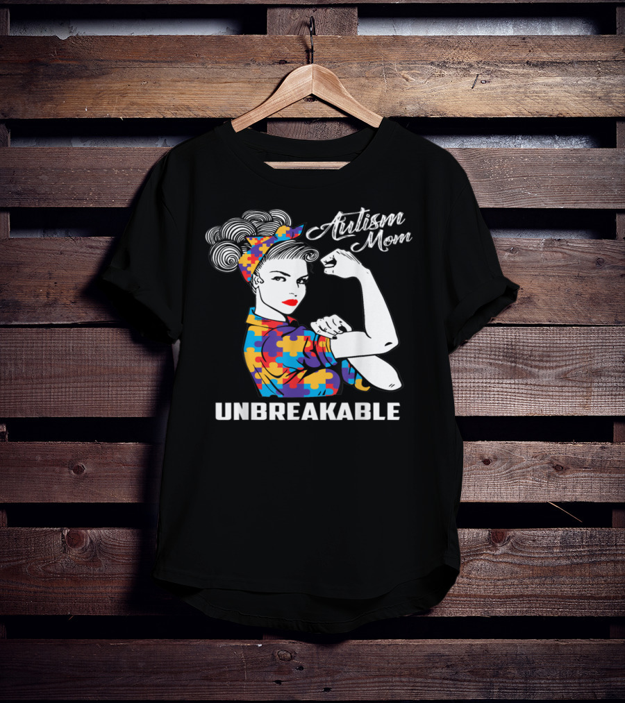 Autism Mom Unbreakable Puzzle Piece Strength T-Shirt