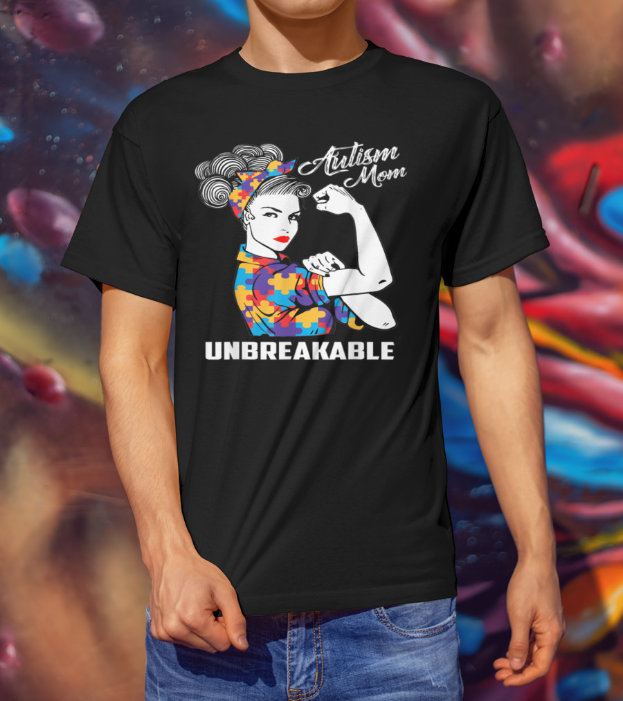 Autism Mom Unbreakable Puzzle Piece Strength T-Shirt