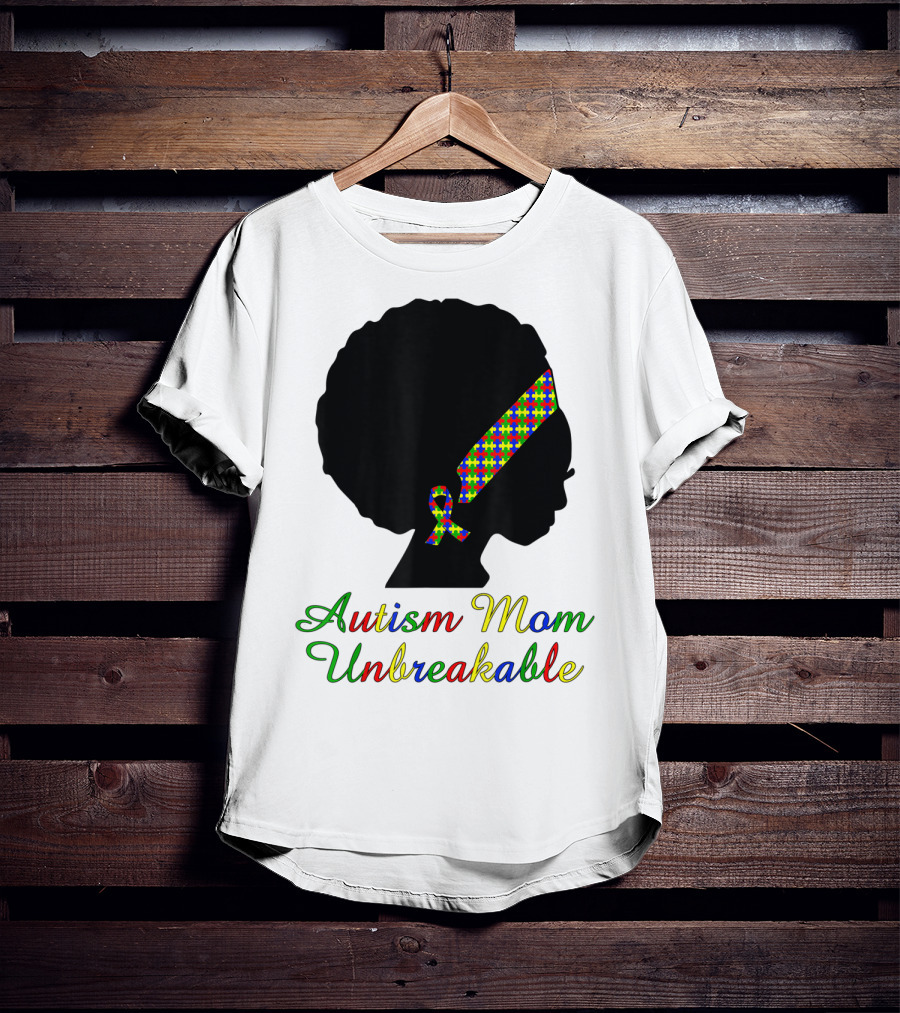 Autism Mom Unbreakable With Puzzle Ribbon Headband T-Shirt