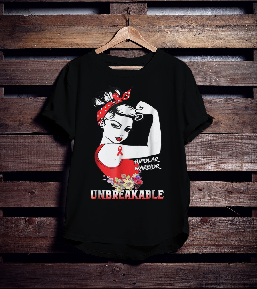 Bipolar Warrior Unbreakable Empowerment Rosie The Riveter T-Shirt