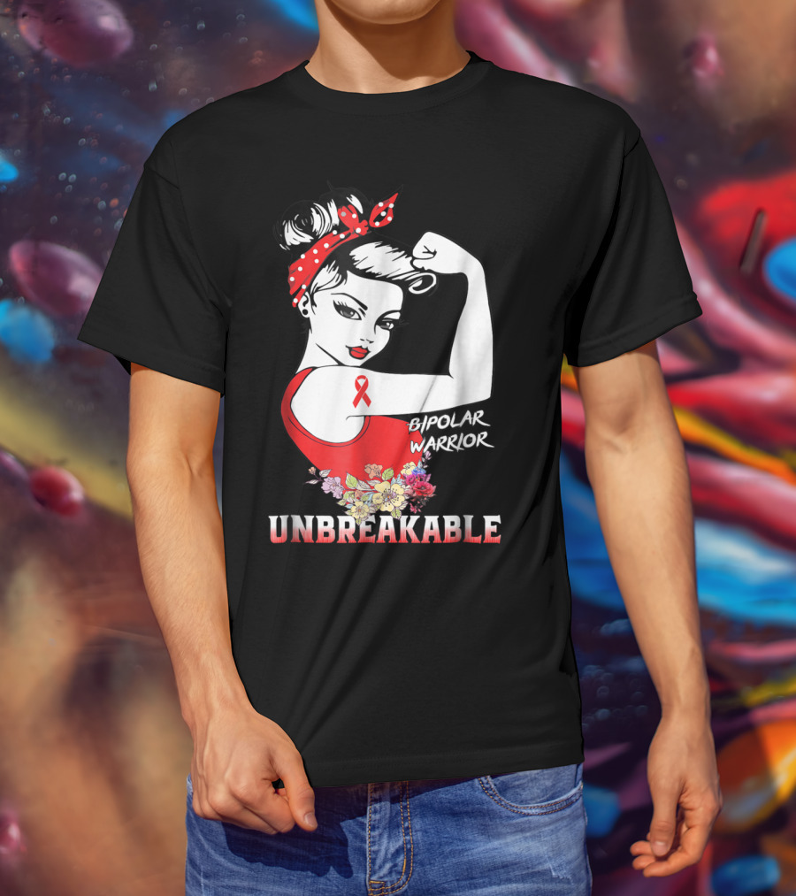 Bipolar Warrior Unbreakable Empowerment Rosie The Riveter T-Shirt