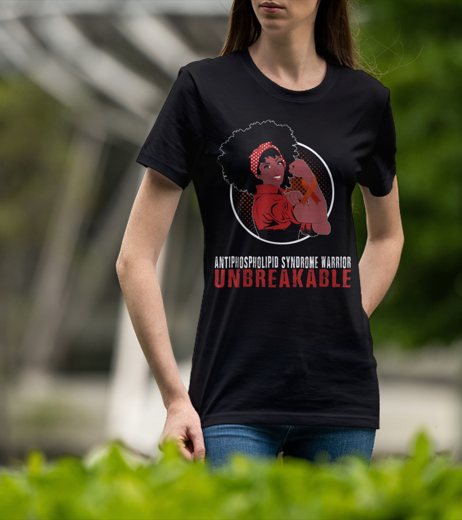 Antiphospholipid Syndrome Warrior Unbreakable Black Girl T-Shirt