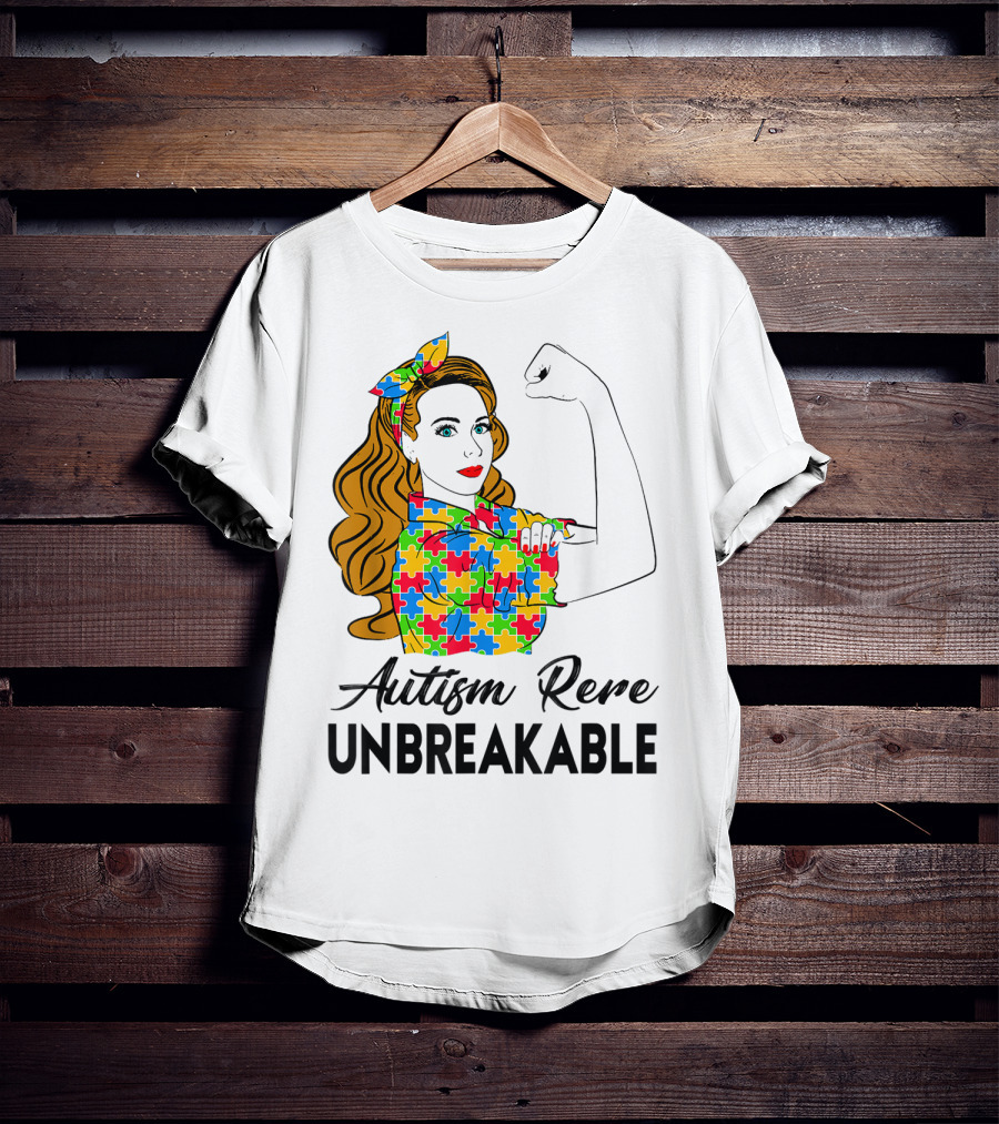 Autism Rere Unbreakable Rosie The Riveter Puzzle T-Shirt