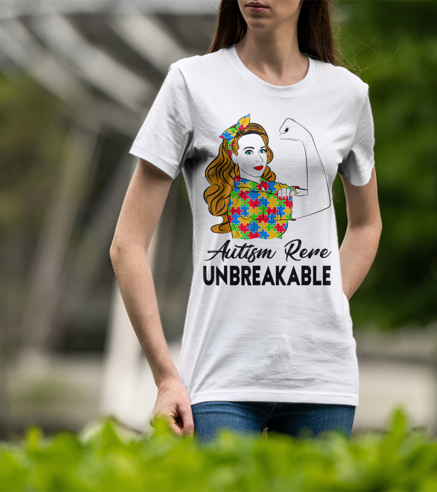 Autism Rere Unbreakable Rosie The Riveter Puzzle T-Shirt