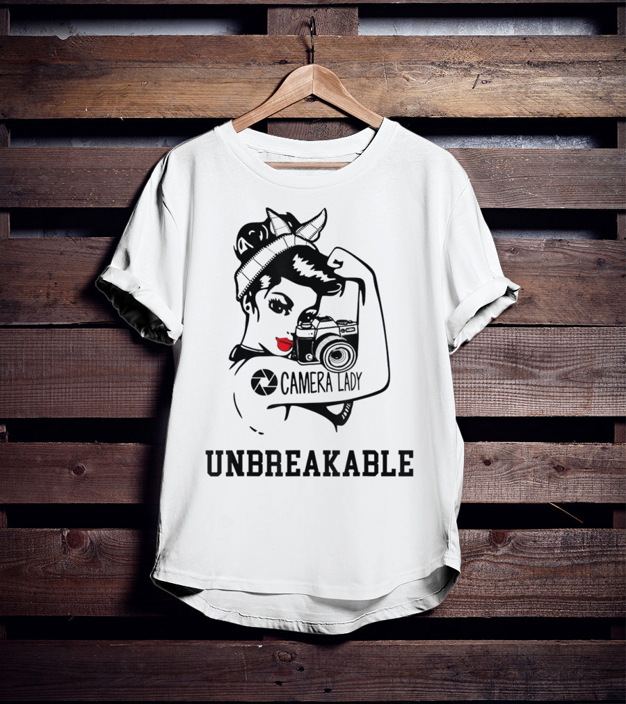 Camera Lady Unbreakable Iconic Femme Strength T-Shirt
