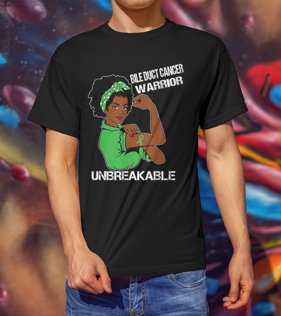 Bile Duct Cancer Warrior Unbreakable Strong Woman With Awareness T-Shirt