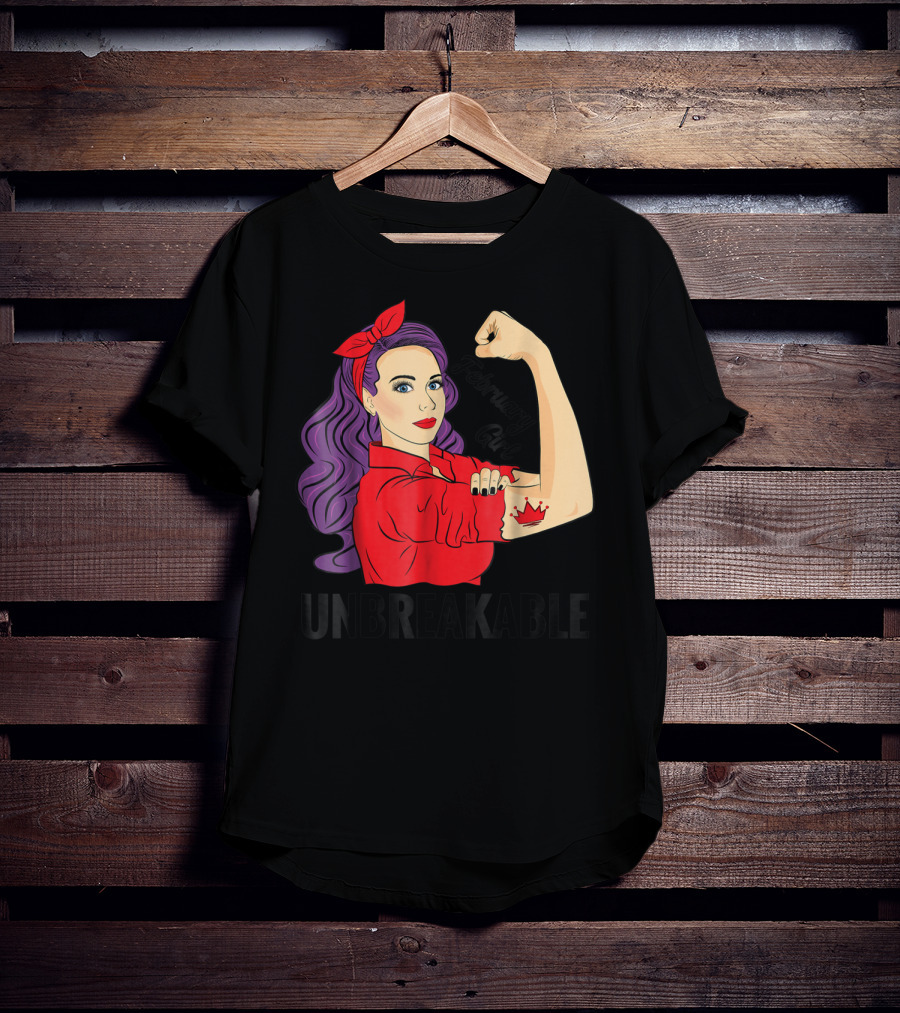 February Girl Unbreakable With Crown Tattoo Retro T-Shirt