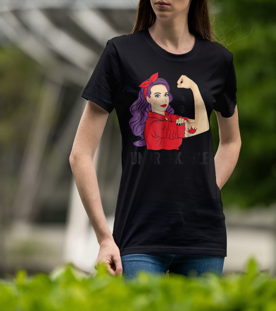 February Girl Unbreakable With Crown Tattoo Retro T-Shirt