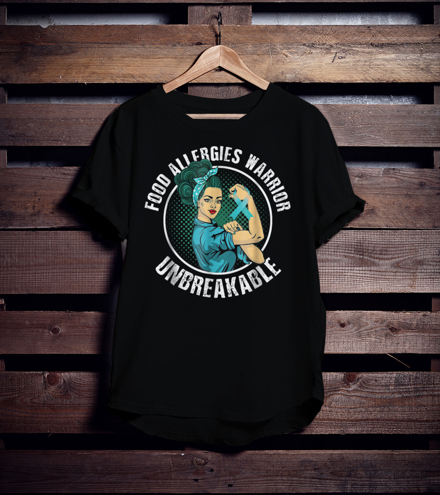 Food Allergies Warrior Unbreakable Strength Iconic Pose T-Shirt