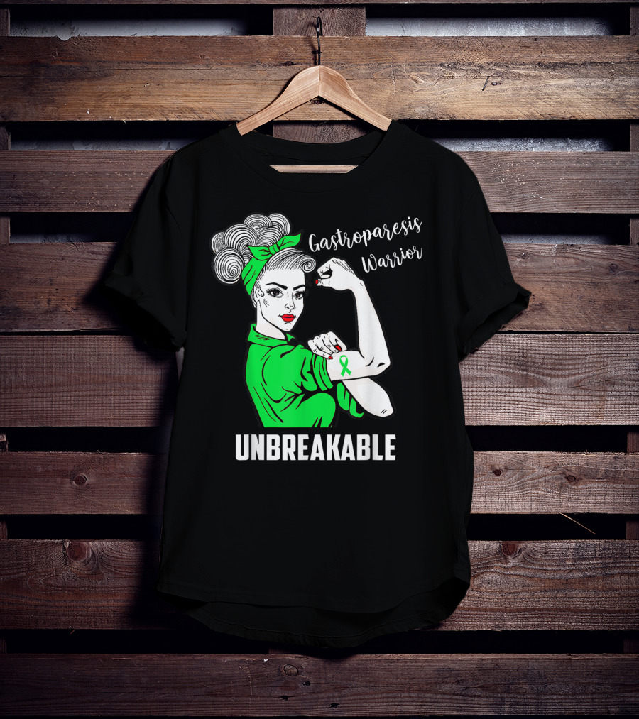 Gastroparesis Warrior Unbreakable Awareness Ribbon Strength T-Shirt