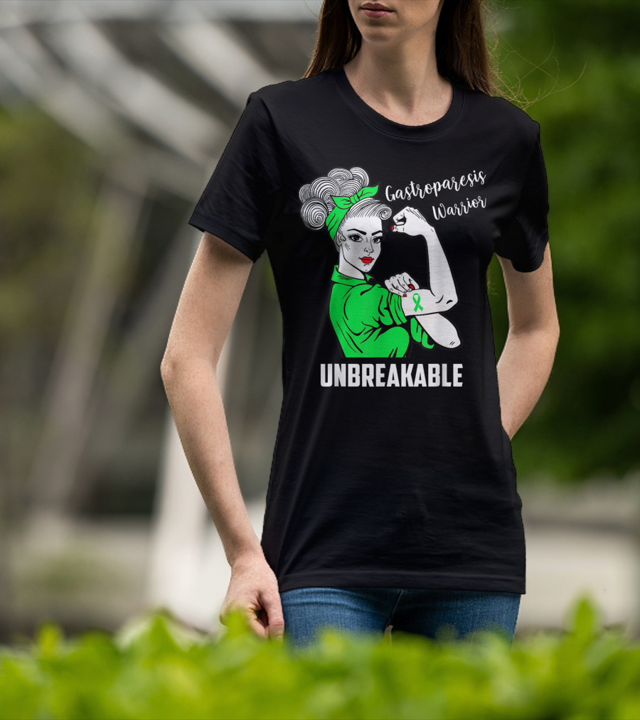 Gastroparesis Warrior Unbreakable Awareness Ribbon Strength T-Shirt