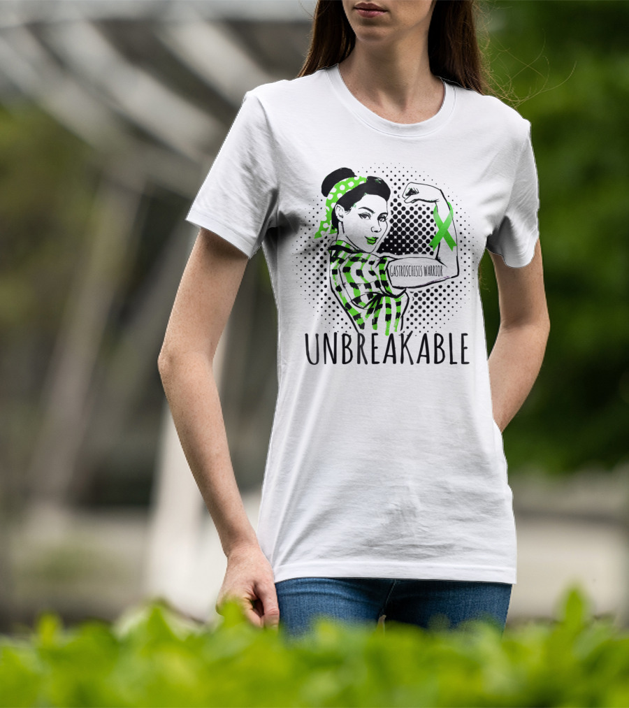 Unbreakable Gastroschisis Warrior Rosie The Riveter Style With Awareness T-Shirt