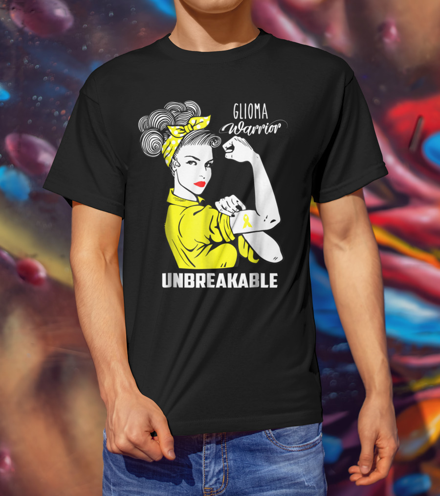 Glioma Warrior Unbreakable Awareness Ribbon T-Shirt