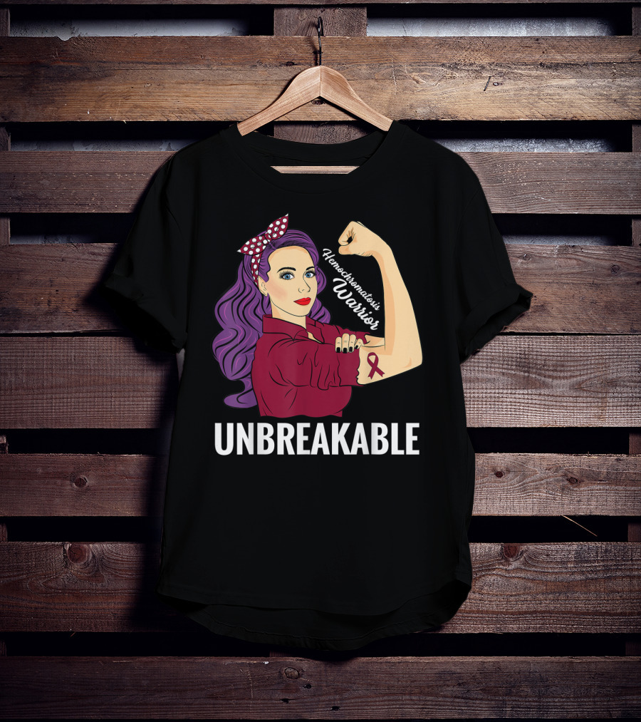 Hemochromatosis Warrior Unbreakable Awareness Rosie The Riveter T-Shirt